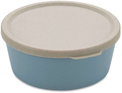 Kom, Schaal met Deksel, 0.89 L, Natuur Bloemen Blauw, Organic Bio-Circular - Koziol | Connect