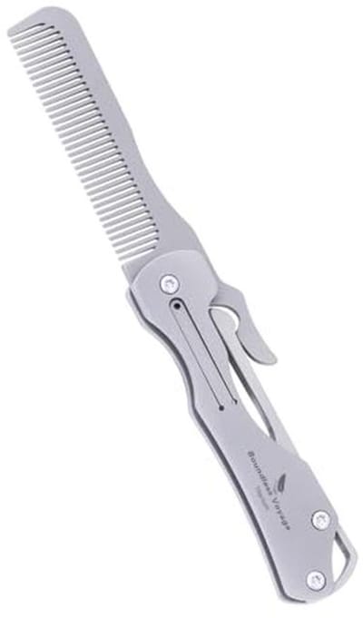 Opvouwbare Titanium Zakkam voor Heren - Compacte Haarstyling en Baardverzorging