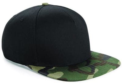 Camo graphic Snapback cap - camouflage pet - zwart + camo
