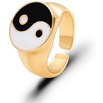 Bagues Fleur Couleur Froide Pour Femmes Filles Couples Amoureux Mode Nouvelle Fleur Colorée Tai Chi Cœur Anneaux Ronds Cadeau de Voyage Bijoux white