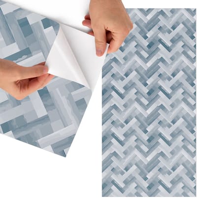 Tulup Meubelfolie - Grijze visgraat Decoratiefolie Zelfklevend - 75x150 cm - Grijs Meubelfolie - Decoratiefolie Zelfklevend - Geometrische Meubelfolie - Meubelfolie Zelfklevend - Badkamer decoratie - Achtergronden en patronen