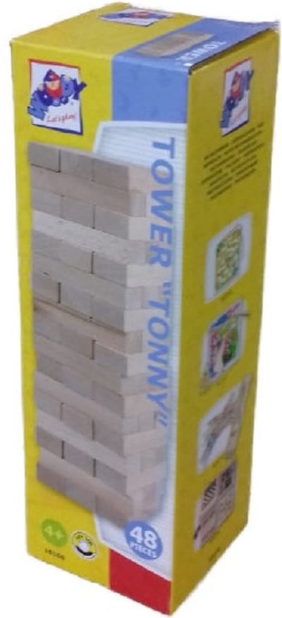 Spel - Balansspel - Toren - Naturel - 7,5x7,5x24cm