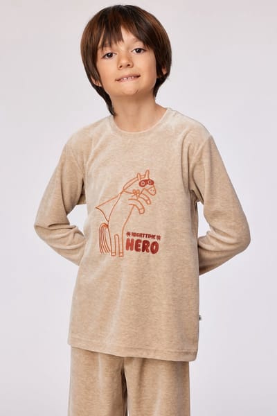 Woody pyjama unisex - pony - beige - 252-10-PLC-V/227 - S