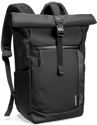 Tomtoc Navigator T61 Rolltop Rugzak – 26L-30L – Waterdicht & Slim Design – Geschikt voor 17" Laptop – Zwart