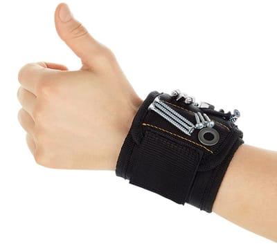 Dailygoody - Magnetische polsbandjes - Gereedschap houder - Zwart - Voor timmerwerk en doe-het-zelf projecten - Hypoallergeen en comfortabel - Perfect...