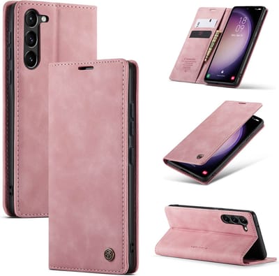 CaseMania Bookcase hoesje geschikt voor Samsung Galaxy S23 - Effen Roze - Kunstleer