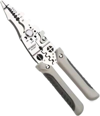 Draadschiller En Tang - Kabelstripper Krimper - Elektrische Klussen - Multifunctioneel Kaakdesign - 18.5 cm - Zilver