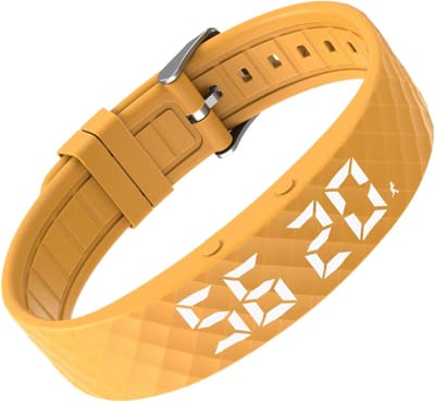 Stille Alarm Armband - Wekker Polsband - Gedeelde Ruimte Vriendelijk - Instelbare Trilling - 22.4 cm - Geel