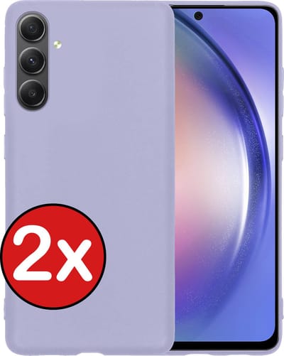 Hoesje - 2 Stuks - Geschikt voor Samsung Galaxy A54 - Sterk & Shockproof - Telefoonhoes - Back Cover - Case Siliconen - Telefoon Hoes - Lila