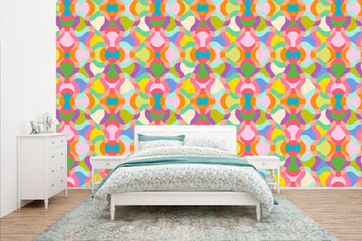 Behang - Fotobehang Design - Abstract - Kleuren - Retro - Breedte 400 cm x hoogte 240 cm