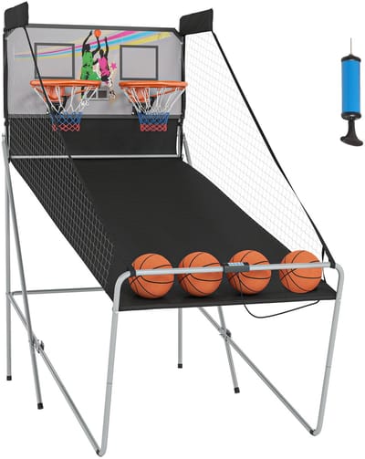 WEVERO Basketbalstandaard met Teller en LED – Draagbare Basketbalpaal 8 Spelmodi met Stalen Frame – 205 cm – Binnen
