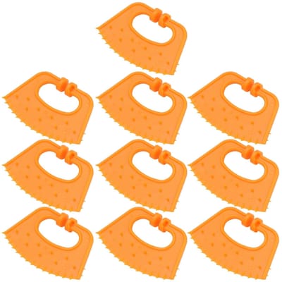 10 Stuks Plastic Doorn Anti Zuigen Koe Kalf Vee Boerderij Voer Speen Voorkomer Neusring Clip orange