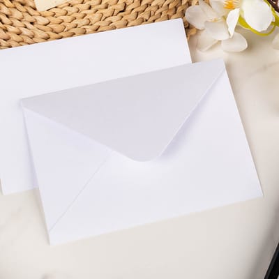 Verpakking van 50 mini-enveloppen van kraftpapier – klein formaat 16x11 cm, perfect voor visitekaartjes, cadeaus, zaadpakketjes, sieraden en kleine aandenkens, Wit