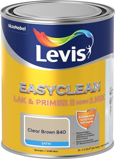 Levis - Easyclean Lak & Primer 2-In-1 Mix - Clear Brown B40 - Mengverf - 1 L