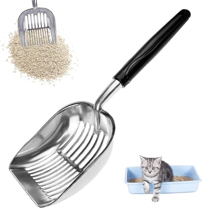 Poepschep - Hoogwaardige aluminium kattenbakschep - Duurzaam en gemakkelijker te reinigen - Voor kittens