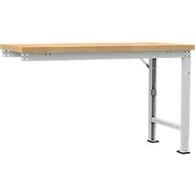 Manuflex aanbouw-werkbank Profi speciaal, tafelblad multiplex, 1500 x 700 mm, lichtgrijs