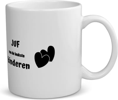 Akyol - juf van de leukste kinderen koffiemok - theemok - Juf - de leukste juf - verjaardag - cadeautje voor jufvrouw - kado - geschenk - 350 ML inhoud