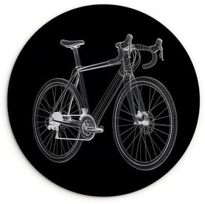 WallCircle® Wandcirkel 120x120 cm - Muurcirkel Lijnen - Illustratie - Wit - Muurdecoratie woonkamer - Wanddecoratie slaapkamer - Kamer decoratie accessoires - Ronde schilderijen XXL