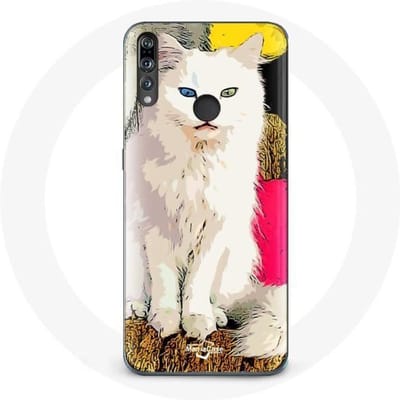 Coque pour Huawei p30 lite Turc de Van Chat Blanc aux yeux bleu et jaune