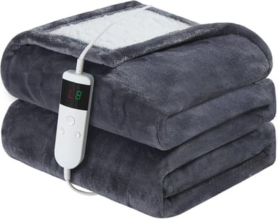 Elektrische Deken - Verwarmingsdeken - Comfort Verwarmen - Automatische Uitschakeling - 150 x 180 cm - Donkergrijs