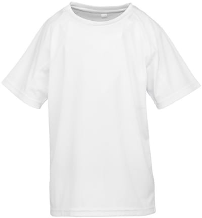 Spiro Childrens Boys Performance Aircool T-Shirt (Wit)