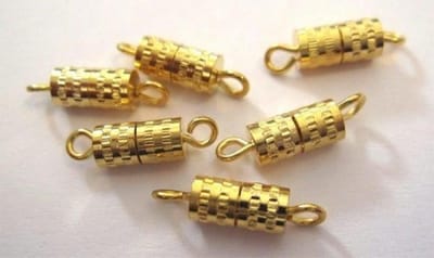 Schroefsluiting goud ton 8 millimeter 6 Stuks