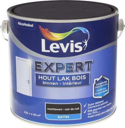 Levis Expert Houtlak Binnen Satin Nachtzwart 2,5 L