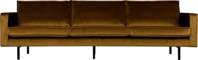 WOOOD Rodeo 3-Zits Bank - Velvet - Honing Geel - 85x277x86