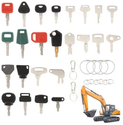 Reserve contactsleutels voor bouwmachines - 36 stuks - Sleutelset voor tractoraccessoires, motoren en startschakelaars