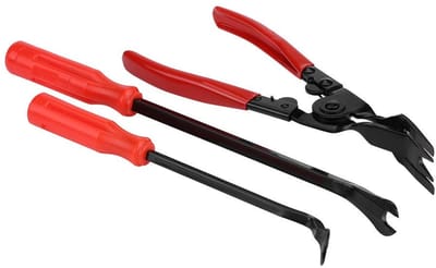 Dailygoods- Pry Bar - 3-delige Verwijderingsset - Klinknagels/Clips - Bevestigingsverwijderaar - Duurzaam - Geïsoleerde Handgrepen - Ideaal voor Deurpanelen - Verwijdertool