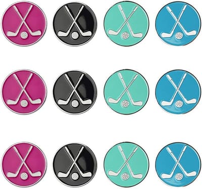 Set van 12 Golfbal Markers met Cap Clip en Divot Tool - Golf Accessoires voor Heren Dames