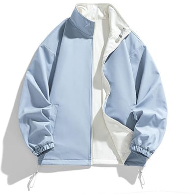 Dubbelzijdige Jas Herenjas Herfst Nieuwe Opstaande Kraag Casual Veelzijdig Sportjack M white