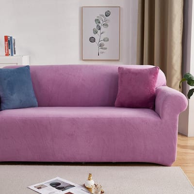 Effen kleur fluwelen bankhoes bankhoes zachte stof stretch bankhoes L-vorm hoek Funda bank elastische bankhoes M(145-185cm)