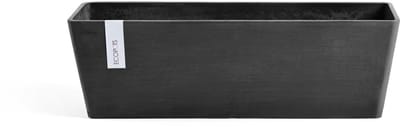 Ecopots Bruges 66 - Dark Grey - 65,3 x 16,3 x H17 cm - Rechthoekige donkergrijze bloempot / plantenbak