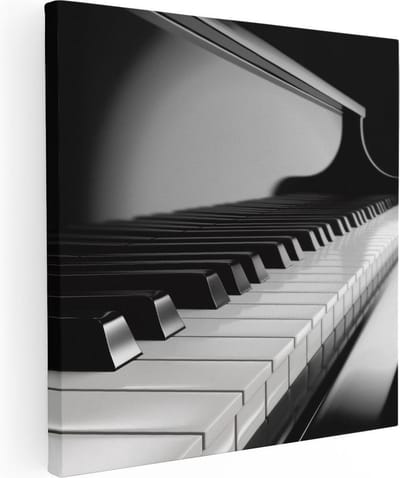 Artaza Canvas Schilderij Pianotoetsen - 30x30 cm - Klein - Wanddecoratie Muziek - Muurdecoratie Modern - Kamer Accessoires Woonkamer