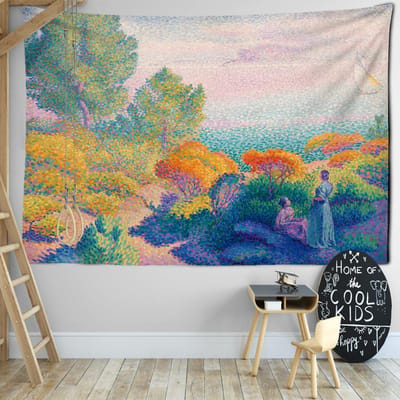 Zeilboot Veld Olieverf Wandtapijt Wandhanger Kunst Eenvoudig Mysterieus Psychedelische Esthetiek Kamer Huisdecoratie 95x70CM