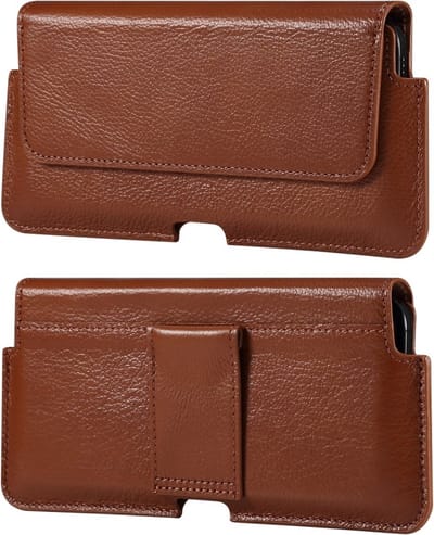 Coverup Universele Leren Riemclip Case voor Smartphones - 6,1 inch - Bruin