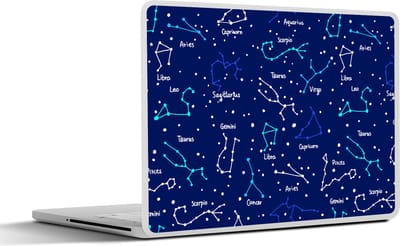 Laptop sticker - 10.1 inch - Zodiac - Sterrenhemel - Nacht - Patronen - Jongens - 25x18cm - Laptopstickers - Laptop skin - Cover