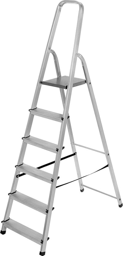 Aluminium Ladder - Vouwtrap Huishoudtrap - Klus Klussen - Compact Lichtgewicht - 6 Treden