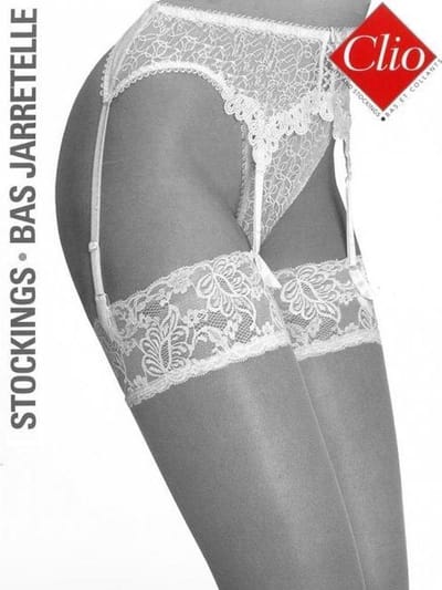 Clio Kousen - Jarretel Kousen - Kanten Boord - RHT stretch - Sexy Chic - 15 Den. - T2 - Small - Zwart