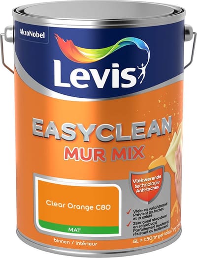 Levis - Easyclean Mur Mat Mix - Clear Orange C80 - Mengverf - 5 L