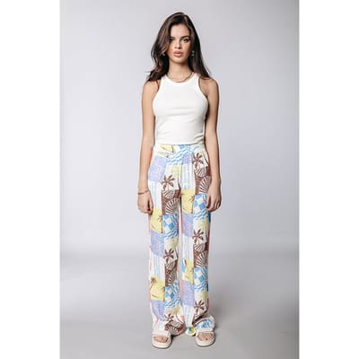 Colourful Rebel Melody Patchwork Straight Pants Multicolor Size: XS | Straight Pants Outlet | Dames |