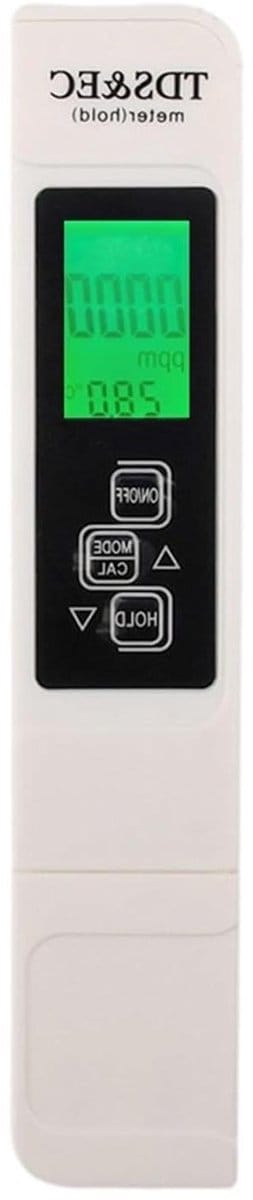 Waterkwaliteit Tester - Digitale Pen - Watertest Meten - 3-in-1 Functie - 0-9999ppm - Wit met achtergrondverlichting