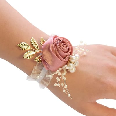 Elegante polsboeketten met parels voor vrouwen, handgemaakte bloemenaccessoires voor bruiloften en gala's