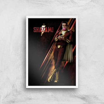 DC Shazam! Giclee Art Print - A4 - White Frame