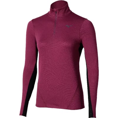 Mizuno Tech Thermal Charge Half Rits Lange Mouw T-shirt Paars S Vrouw