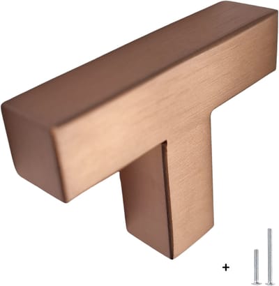 HOEXS Keukengreep Rose Goud – 5cm | 1 Boorgat – Luxe Meubelknop – Incl. Bout – Moderne Deur & Lade Knop