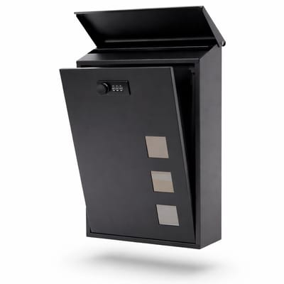 Unyqoos® Stijlvolle stalen brievenbus met cijferslot voor buitengebruik