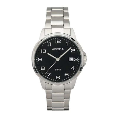 Adora herenhorloge hellemaal staal 50mtr. wr datum-AB6235
