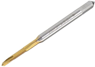 Spiraalpunt plugdraadfrees M2 x 0.4mm voor boren en tappen, H2 3 snijkanten HSS, titanium gecoat, ronde schacht met vierkante uiteinde, 1 stuk, perfect voor metaalbewerking en precisiewerk